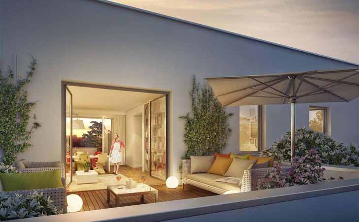 Am Fischzug - großzügige Terrasse eines Penthouses