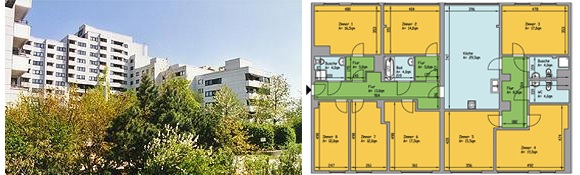 Senioren-WG für Pflegebedürftige in Lichtenrade Senioren-WG für Pflegebedürftige in Lichtenrade - Grundriss + Aussenansicht